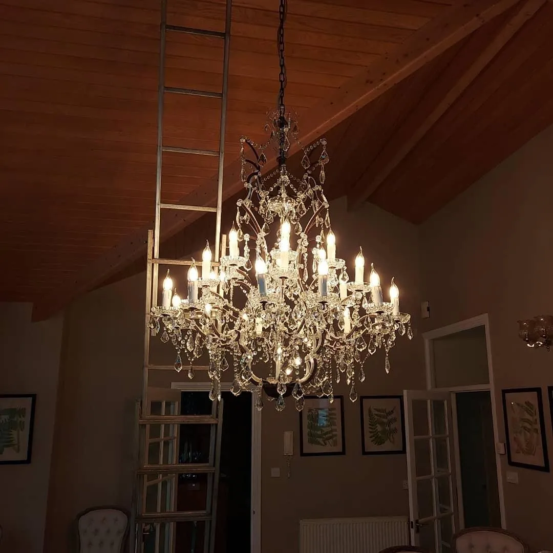 a chandel with a chandel light fixture